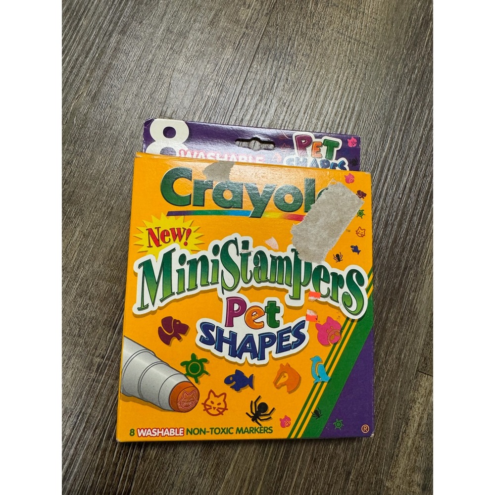 Vintage 1997 Crayola MiniStampers Pet Shapes 8 Washable Markers 58-8115 USA Made